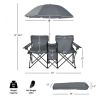 Portable Folding Double Chair With Umbrella