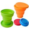Soft Silicone Retractable Mini Folding Water Cup with Lid