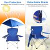 Foldable Beach Chair with 360° Adjustable Umbrella and Carry Bag