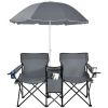 Portable Folding Double Chair With Umbrella
