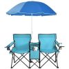 Portable Folding Double Chair With Umbrella