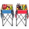 2-Piece Folding Camping Tables with Large Capacity Storage Sink