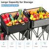2-Piece Folding Camping Tables with Large Capacity Storage Sink