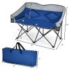 Folding Camping Chair with Bags and Padded Backrest – 500 lbs Capacity Double Seat