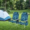 4-Pack: 5-Position Outdoor Folding Backpack Beach Reclining Chair with Pillow
