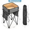 2-Piece Folding Camping Tables with Large Capacity Storage Sink