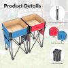 2-Piece Folding Camping Tables with Large Capacity Storage Sink