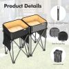 2-Piece Folding Camping Tables with Large Capacity Storage Sink