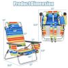 4-Pack: 5-Position Outdoor Folding Backpack Beach Reclining Chair with Pillow