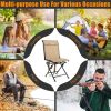 All Weather Outdoor Foldable 360° Swivel Chair with Iron Frame