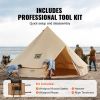 VEVOR 5-8 Person Canvas Glamping Bell Tent, Breathable Waterproof Yurt Tent with Stove Jack and Detachable Side Wall