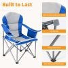 Oversized Camping Folding Chair – Heavy Duty Padded Chair with Cooler Bag & Storage
