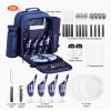 Outdoor Camping Picnic Backpack Bag with Tableware for 4 Person