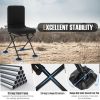 Swivel Folding Chair with Backrest and Padded Cushion