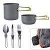 Outdoor Pot Set For 1-2 People - Portable Camping Cooker With Cutlery