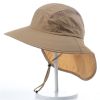 Wide Brim Sun Screen Hat With Neck Flap