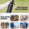 Insulated Water Bottle Stainless Steel with Wide Mouth Lid