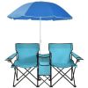 Portable Folding Double Chair With Umbrella