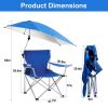 Foldable Beach Chair with 360° Adjustable Umbrella and Carry Bag
