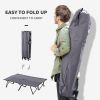 Outsunny 2-Person Folding Camping Cot for Adults – Extra-Wide Elevated Outdoor Sleeping Cot with Carry Bag
