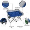 Folding Camping Chair with Bags and Padded Backrest – 500 lbs Capacity Double Seat