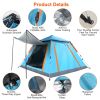 4-5 Person Camping Tent – Outdoor Foldable Waterproof Tent with Mosquito Net Windows and Carrying Bag