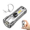 Mini Portable LED Flashlight with Keychain – USB Rechargeable Warning Light for Camping & Emergency