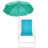 Folding Beach Chair with Umbrella – Lightweight Portable Camping Chair for Adults